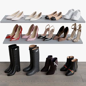 3D model Women shoes set 1