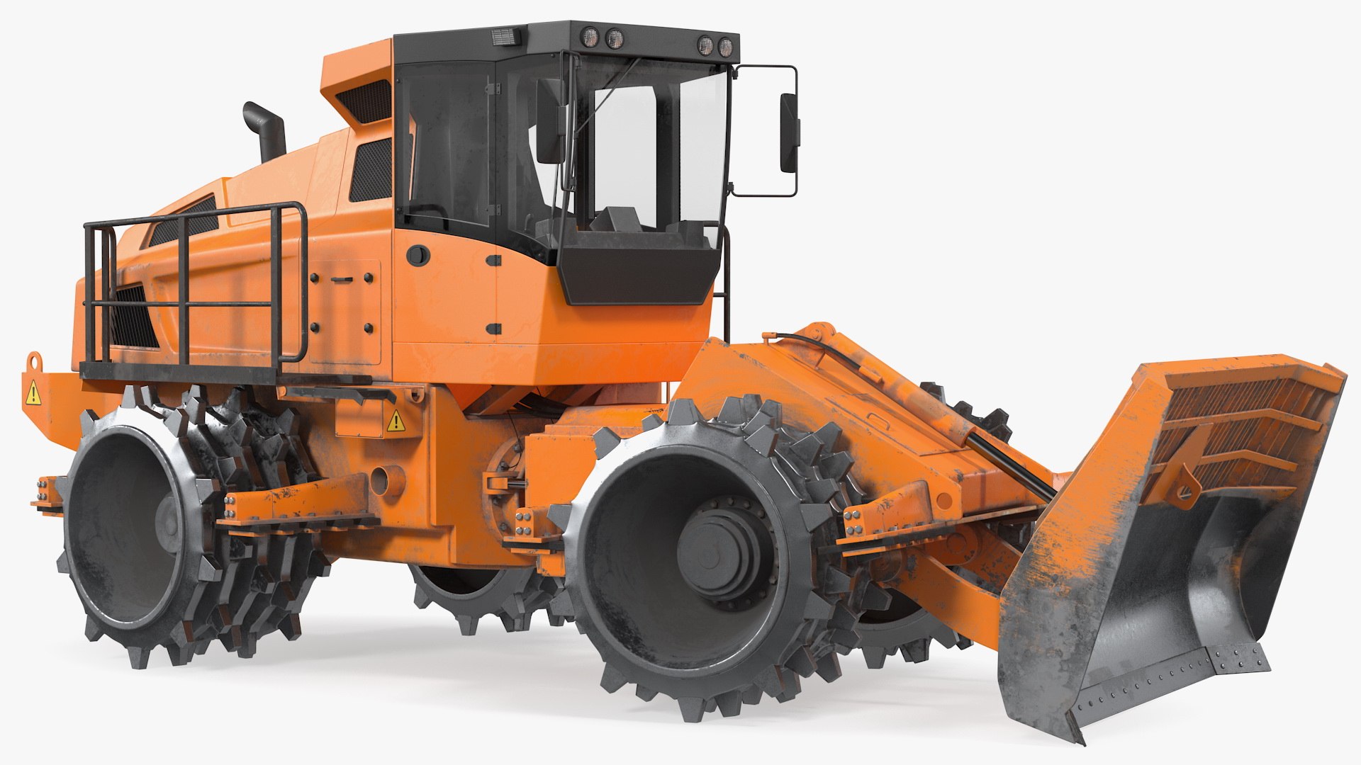 Landfill Waste Compactor Dusty Rigged 3D model preview
