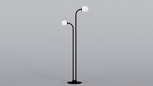 Dual Stand Black White Floor Lamp 3D Model StemCell UV 4K PBR Textures