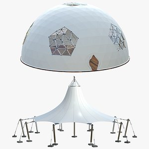 Geodesic Dome V8 Tensile Structures 3D