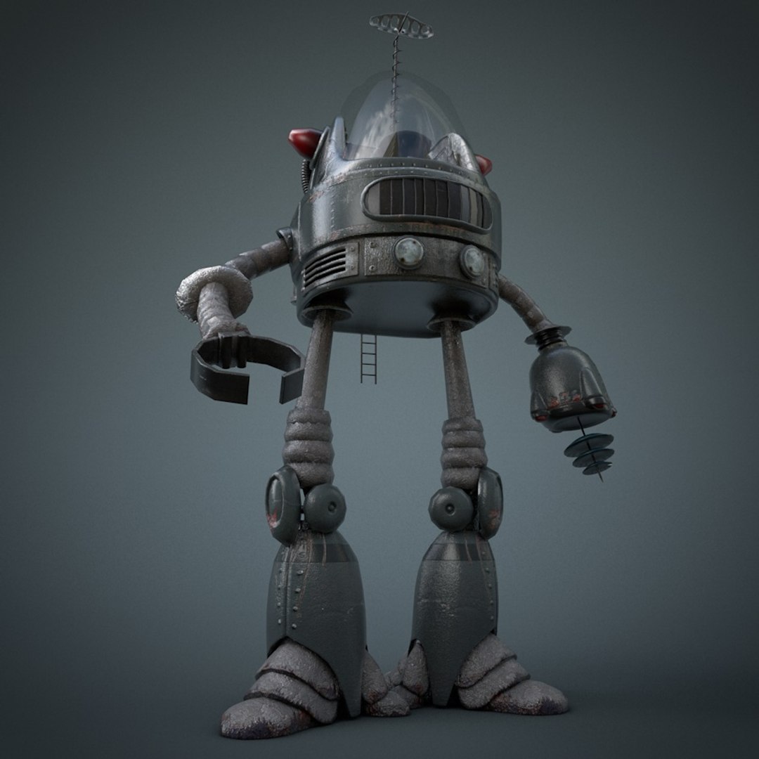 robot bot 3d obj