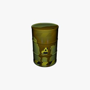 3D barrel waste nuclear model