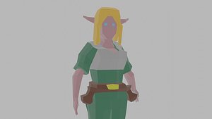 3D Low Poly Fantasy Elve Character Rigged Unity