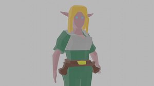Low Poly Fantasy Elve Character Rigged Unity