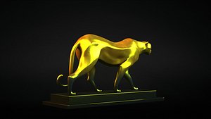 leopard Statue figurine sculpture modern art tiger abstract original design