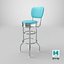 Retro Bar Stool with Back