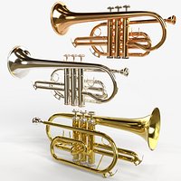 Cornet  Three Types of Materials  Brass Copper and Silver
