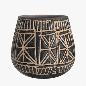 3D Ethnic Flowerpot
