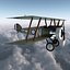 british wwi biplane fighter 3d model