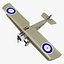 british wwi biplane fighter 3d model