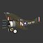 british wwi biplane fighter 3d model