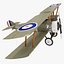 british wwi biplane fighter 3d model
