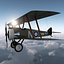british wwi biplane fighter 3d model