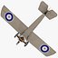 british wwi biplane fighter 3d model