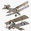 british wwi biplane fighter 3d model