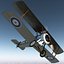 british wwi biplane fighter 3d model