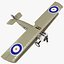 british wwi biplane fighter 3d model
