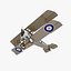 british wwi biplane fighter 3d model