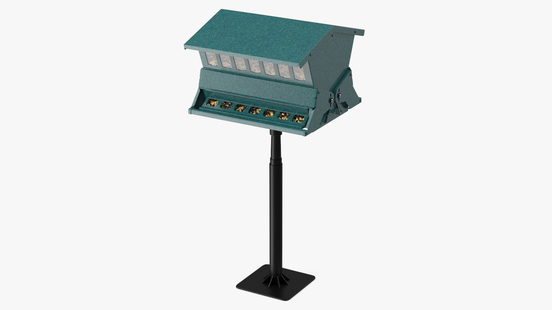 Squirrel Resistant Bird Feeder Pole with Seeds 3D model preview
