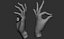 3D Female hand poses model