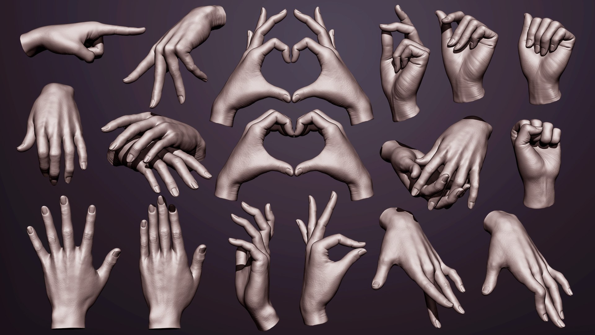 Hand Gestures with sketch and 3D models by Nadia - Make better art