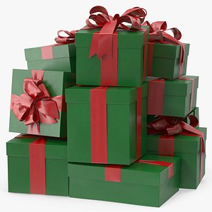 Present Gift Boxes Green