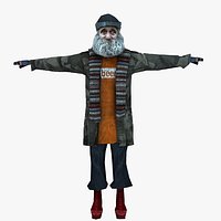 Low Poly Hobo Character
