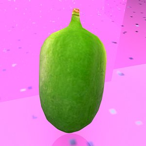 3D papaya fruit food model