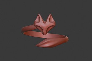 Fox animalistic ring 3D