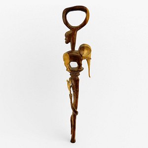wooden baton africa 3d model