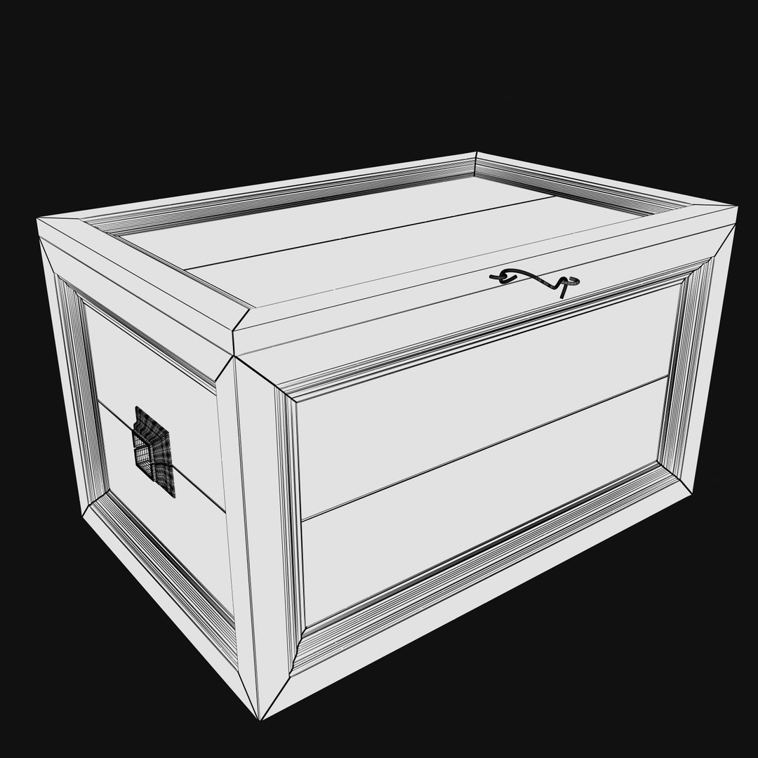 Table Box Old 3d Model