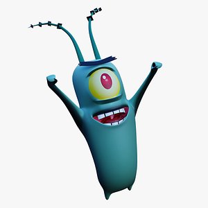 Plankton from Spongebob Squarepants - Rigged PBR Low-poly 3D model