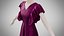 Vestido 45 Terciopelo Ciruela Con Diseño