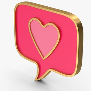 Speech Balloon With Heart Symbol 3D model