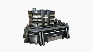 SciFi Hospital A09 Dark Metal - Sci Fi Exterior Design 3D model