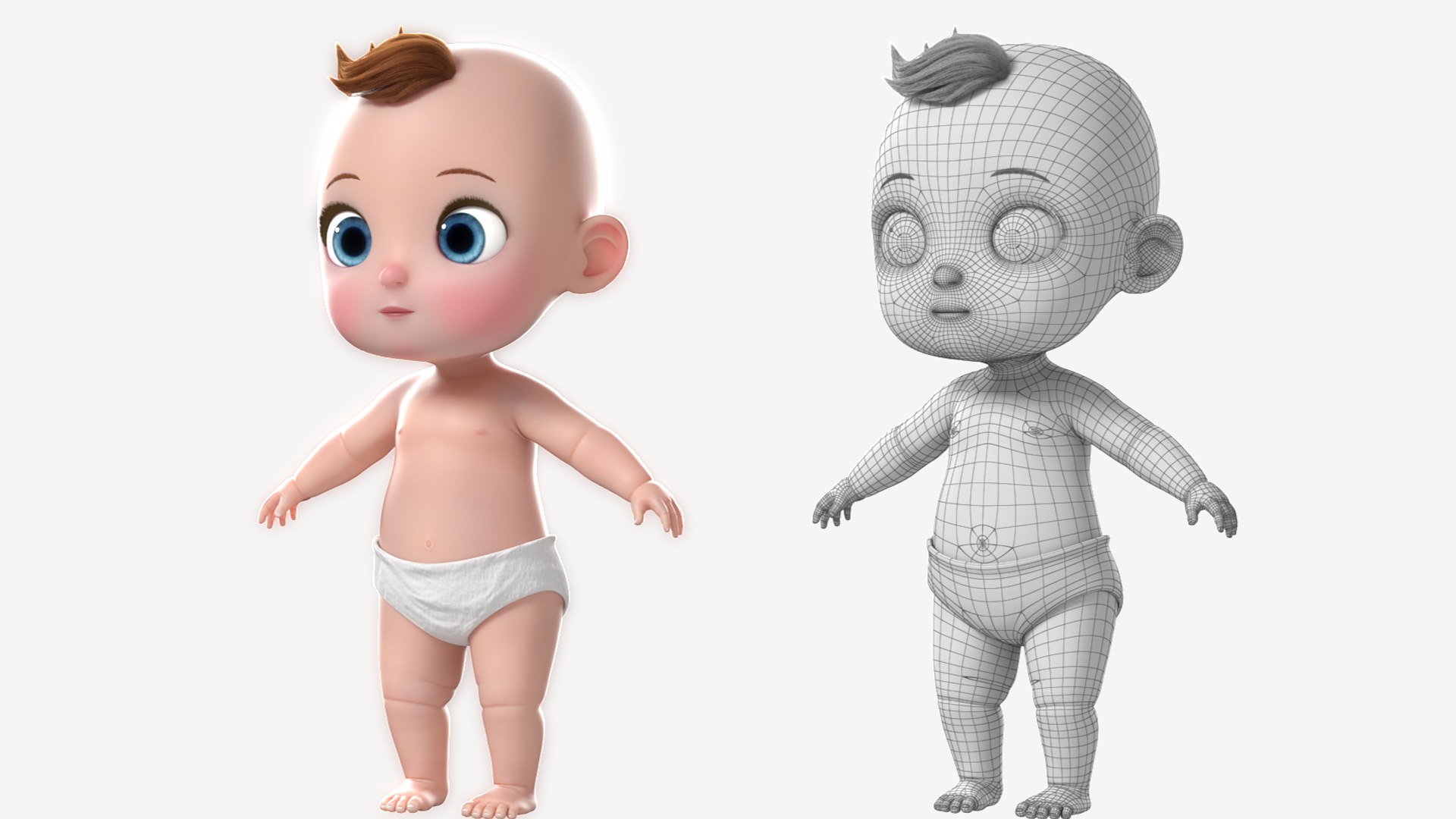 3D Model Cartoon Baby NoRig - TurboSquid 2198068