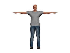 3D bald man model