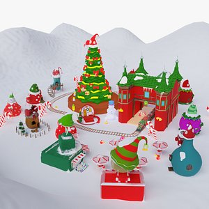 3D Christmas City Environment Pack model