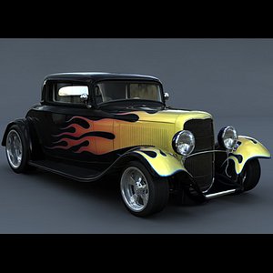 1932 coupe hot rod 3d model