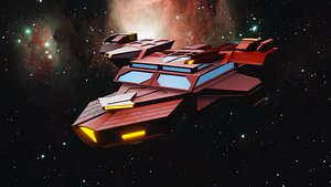 Low poly Battle spaceship model free blender Free