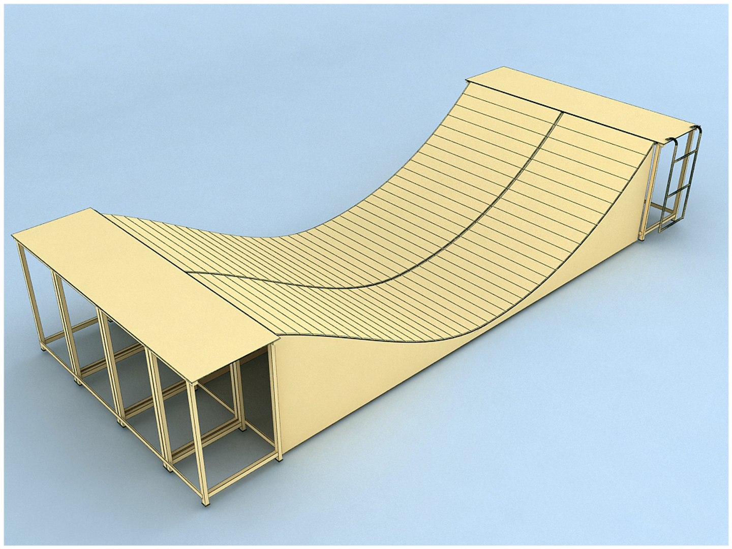 3d Model Skate Ramp Half Pipe