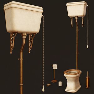 Antique Toilet - PBR Game Ready