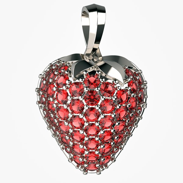 3D Summer strawberry pendant P1 3D print model