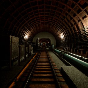 Modular Subway Tunnels for UE4 3D model