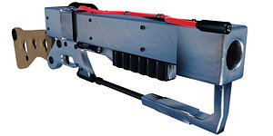 low-poly futuristic weapon 3d dxf