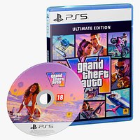 GTA VI PS5 Ultimate Edition Case and Disc CD 3D Model Game Ready 4K PBR