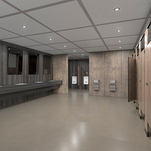 Public Restroom Interior Dark