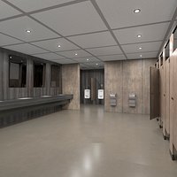 Public Restroom Interior Dark