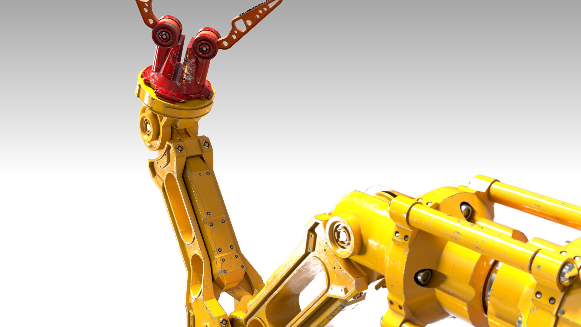Arm rig. Robotic arm 3d model.