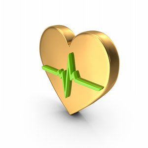 Golden Heart Symbol 3D model